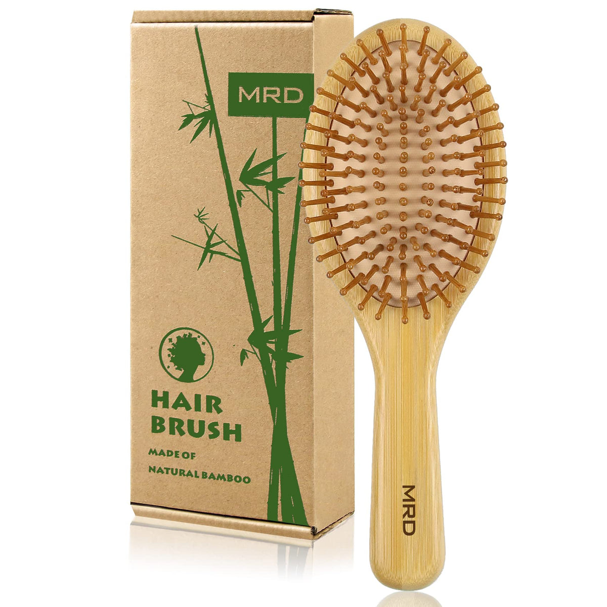 Mrd Bamboo Paddle Hair Brush - Detangling, Scalp Massage For Thick, Thin, Curly, Dry Hair