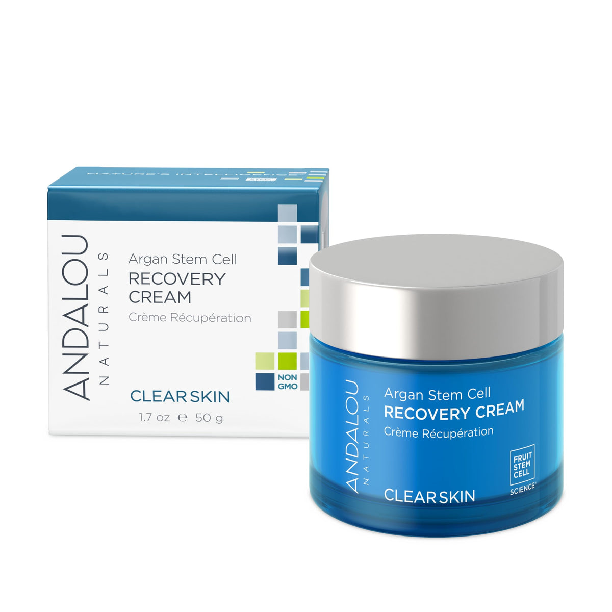 Andalou Naturals Argan Stem Cell Recovery Cream For Oily Skin - 1.7 Oz, Clarifies Pores