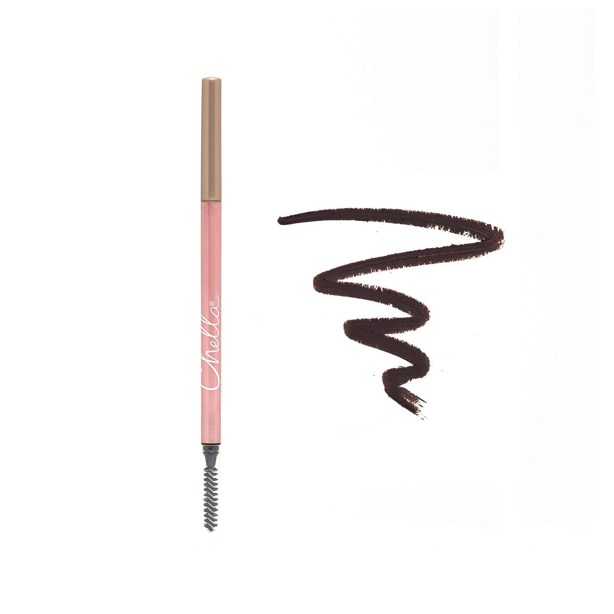 Chella Deep Brown Eyebrow Pencil - Vegan, Cruelty Free, Long Wearing, Smooth Consistency