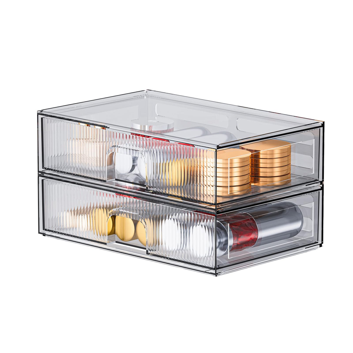 Zhiai Stackable Acrylic Storage Drawers For Cosmetics & Beauty Products - 2 Piece Set