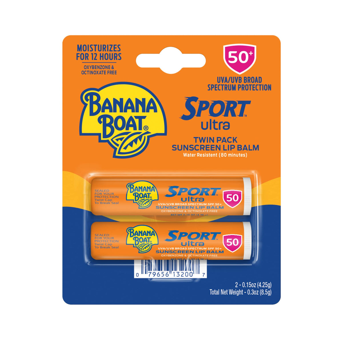 Banana Boat Sport Ultra Spf 50 Lip Sunscreen Twin Pack - Oxybenzone Free, Travel Size Lip Balm