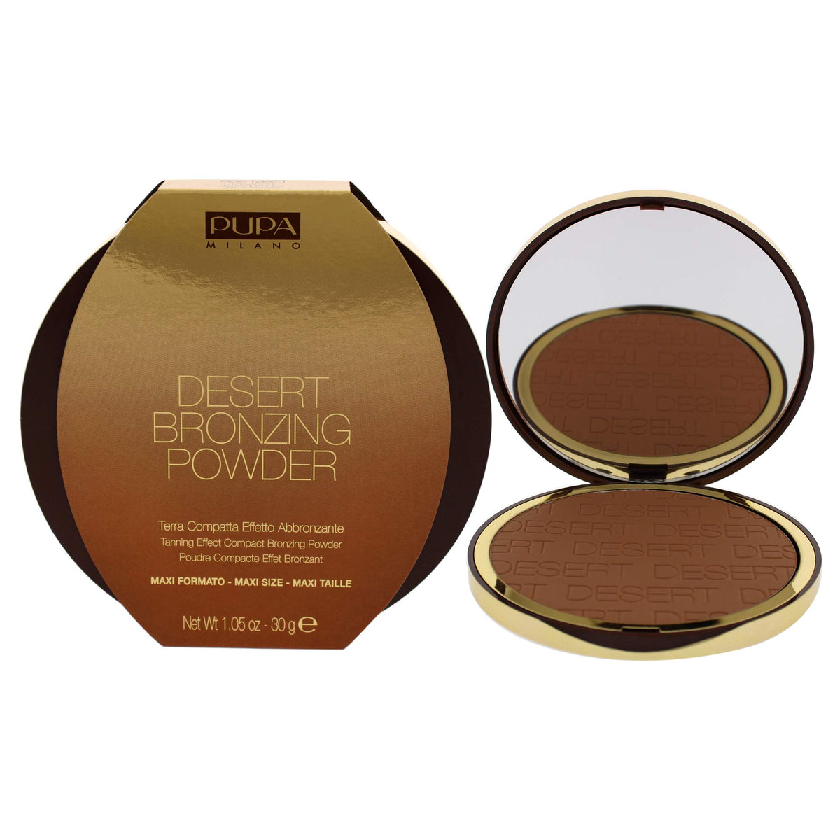 PUPA Milano Desert Bronzing Powder  Add Warmth  Sculpt And Contour  Deep Color For Natural Radiance And Glow  Silky Soft Bron