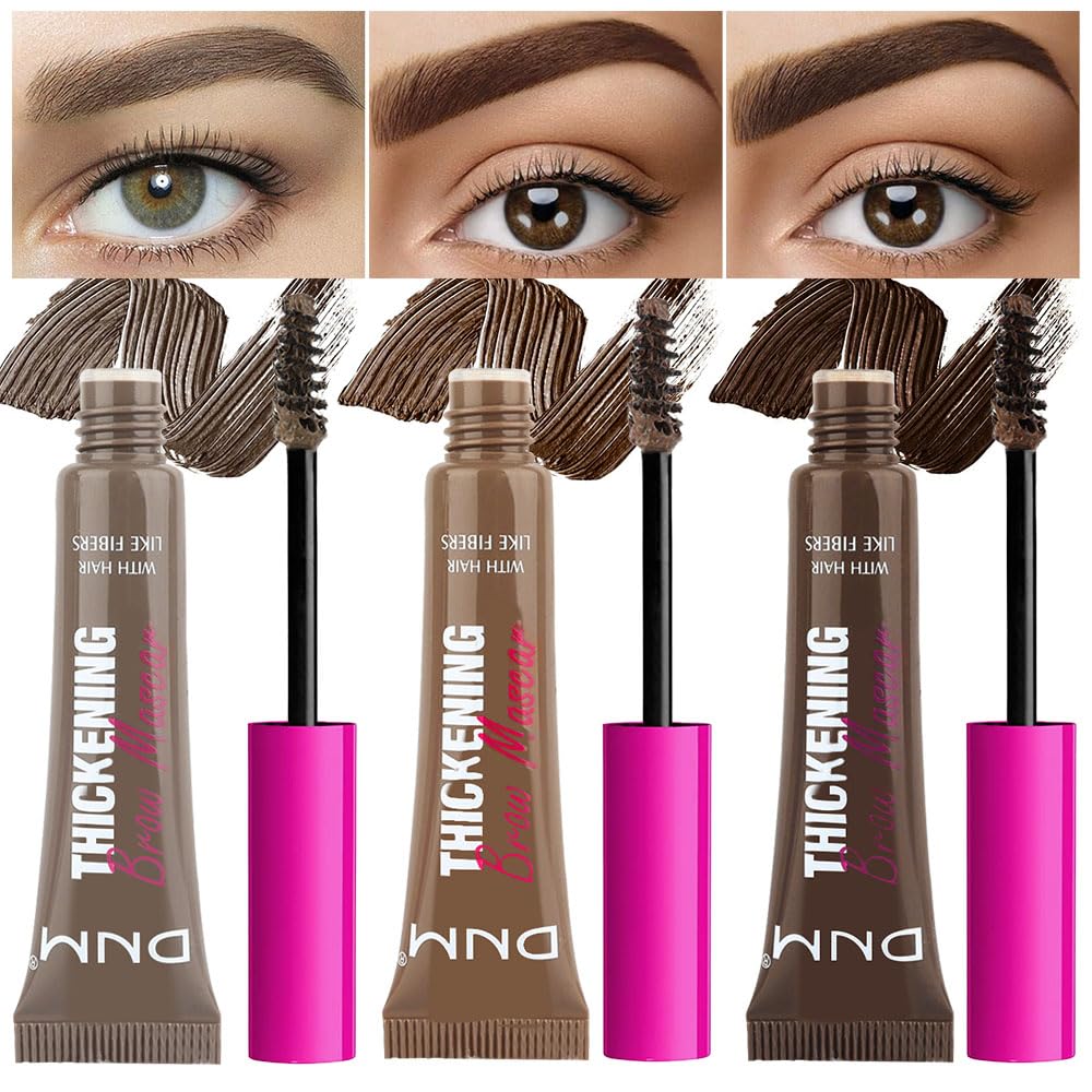 Bingbrush Tinted Thickening Brow Mascara - Waterproof, Transfer-Proof, 3Pcs Cool Ash Brown & Brunette & Espresso