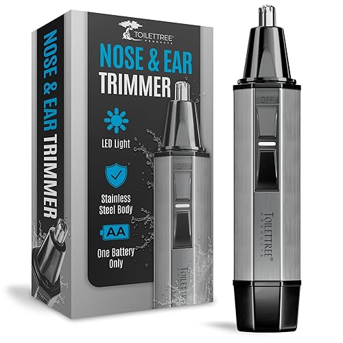 Toilettree Products Stainless Steel Nose Hair Trimmer With Led Light - Men'S Grooming Tool