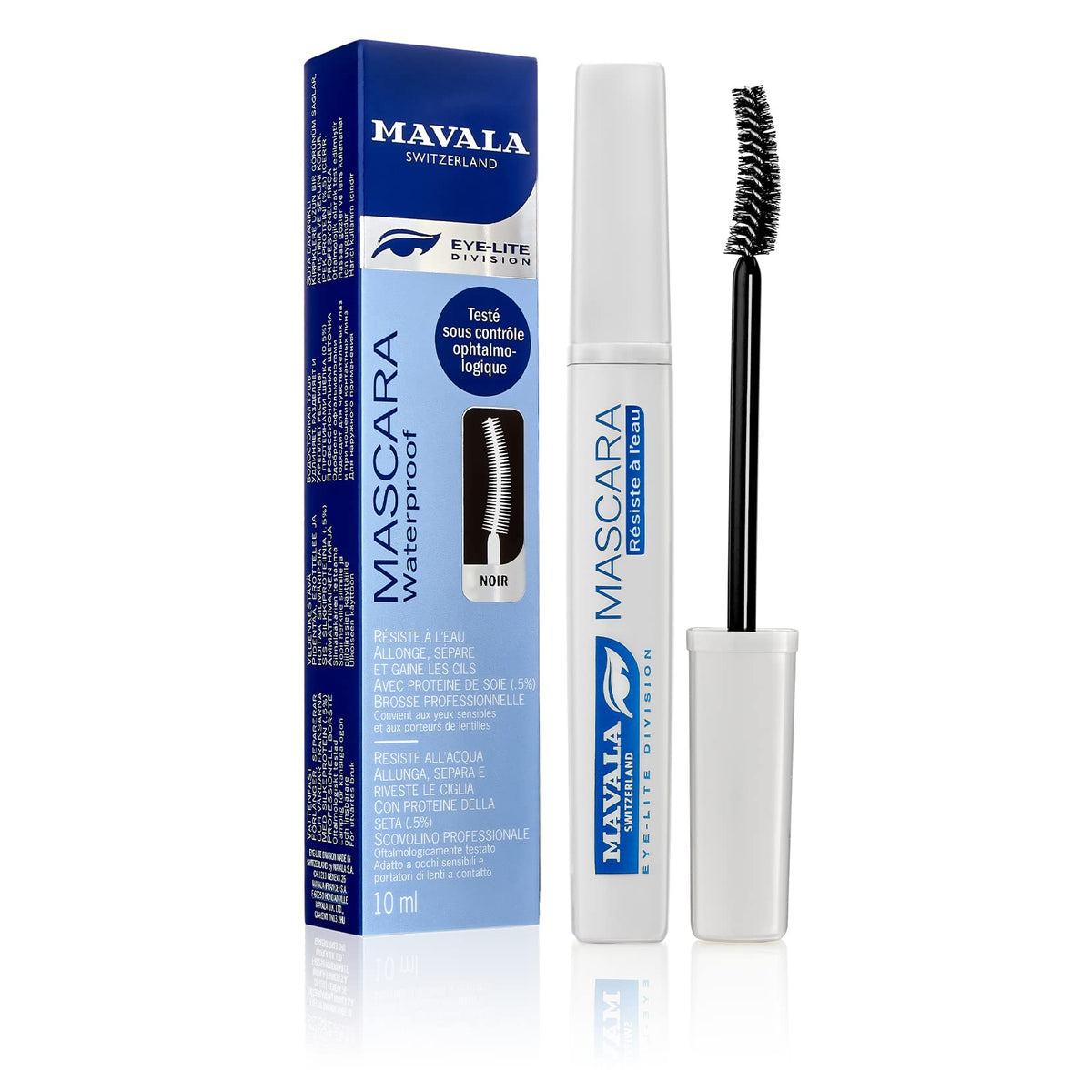 Mavala Waterproof Mascara, Black, 0.32 Ounce - Long-Lasting & Smudge-Proof Formula