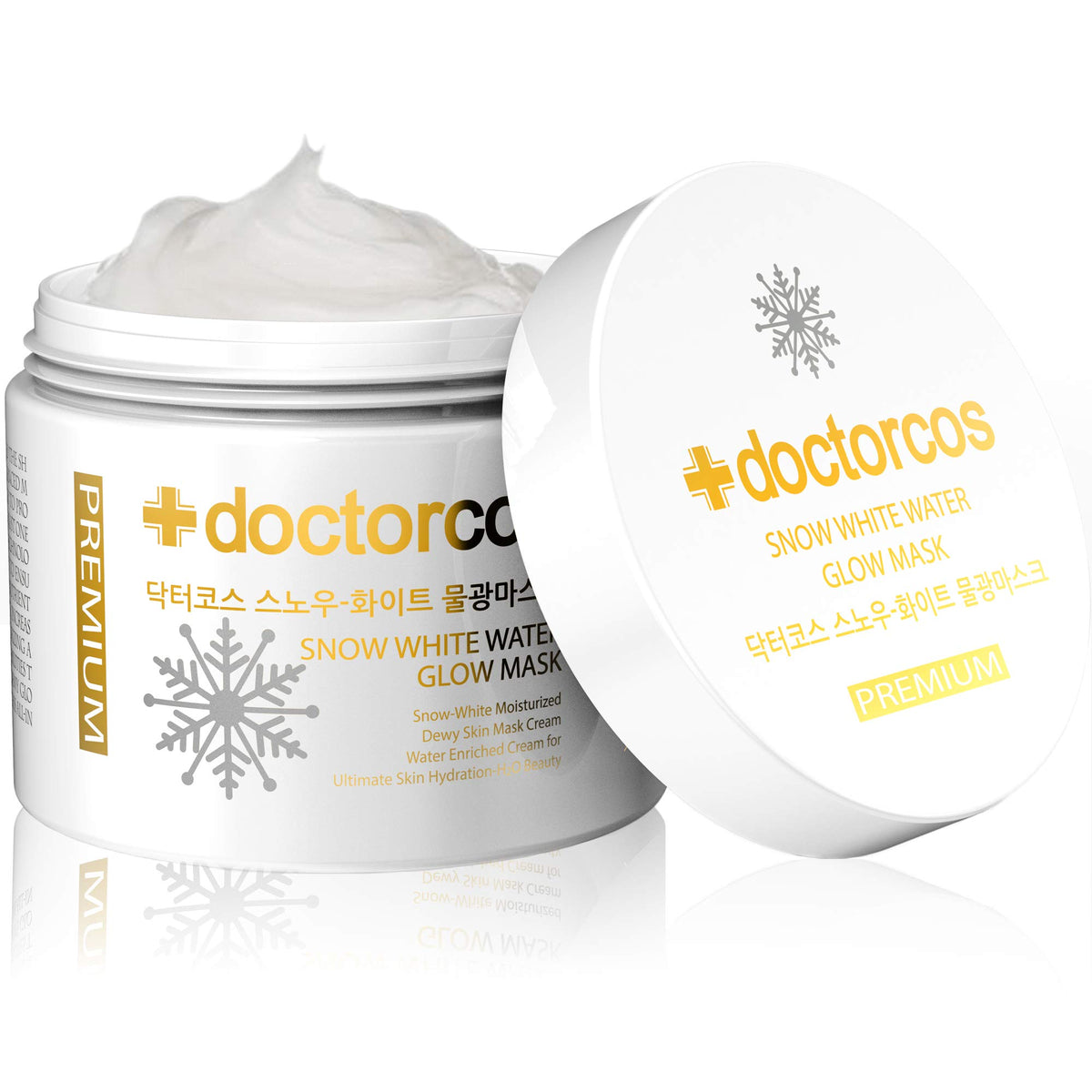 Doctorcos Snow White Water Glow Mask Cream - Hydrating Washless Sleeping Pack, 3.71 Oz