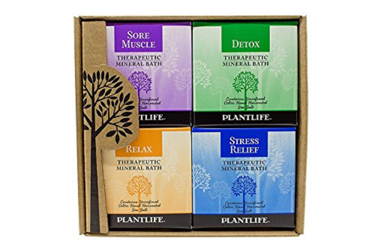 Plantlife Aromatherapy Bath Salts 4-Pack - 3Oz Natural Therapy For Balance & Calm