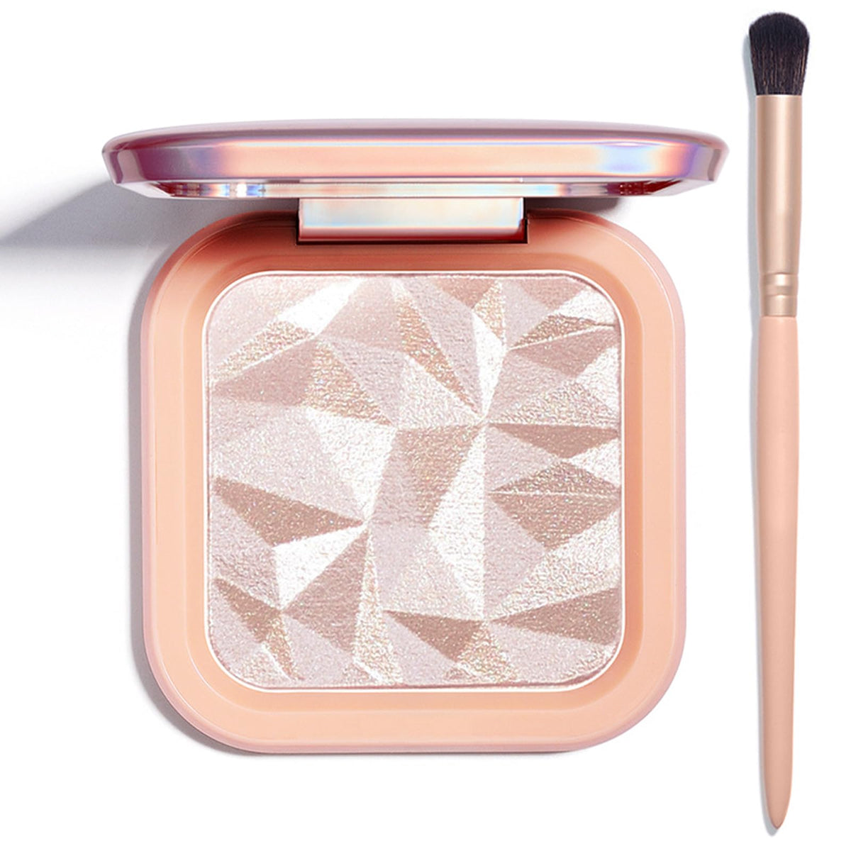 Lsxia Highlighter Palette - Long Lasting Shimmer Contour In Nude Pink For Brighten Face Makeup