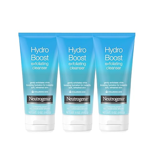 Neutrogena Hydro Boost Gentle Exfoliating Cleanser, 5 Oz (Pack Of 3) - Hydrating & Non-Com