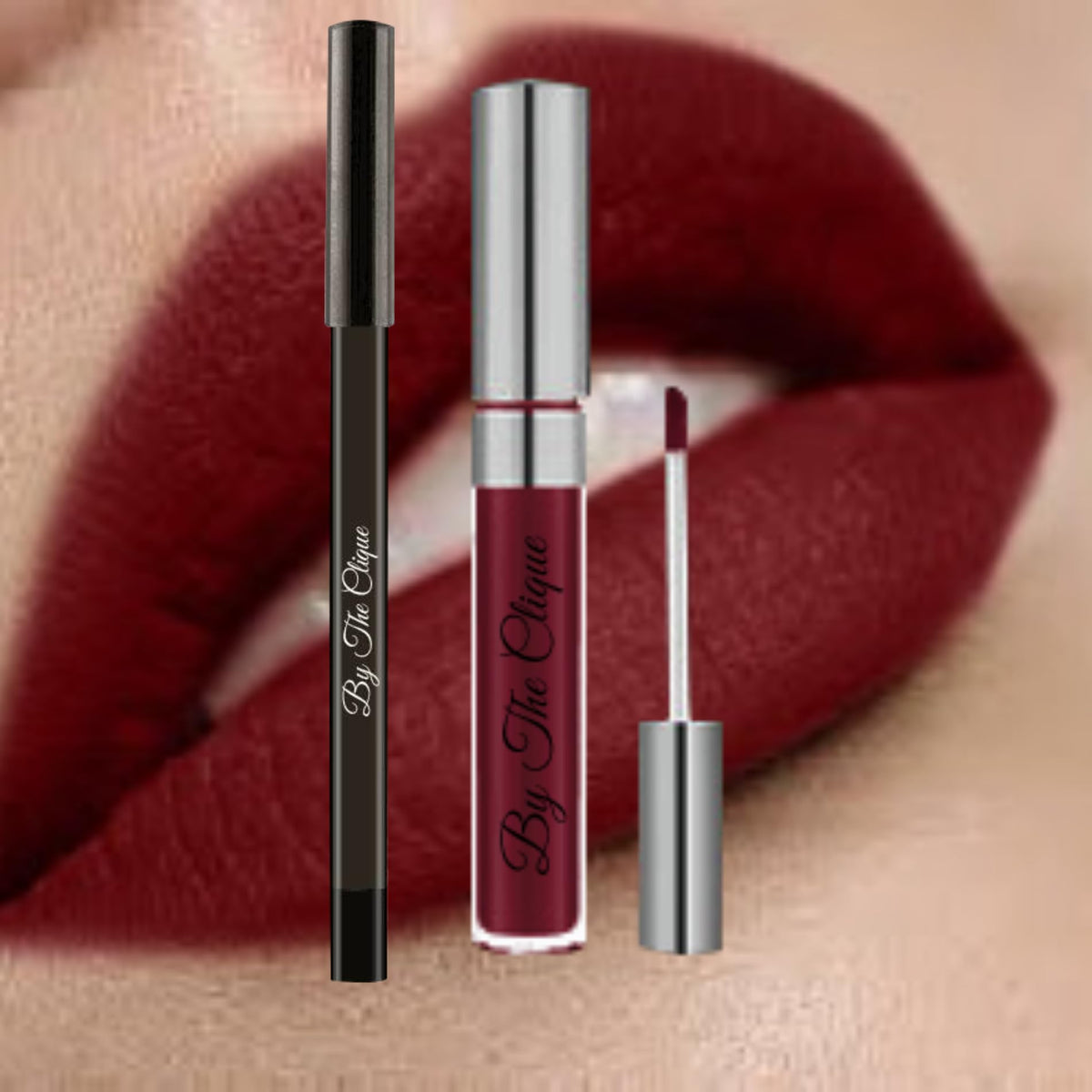 By The Clique Burgundy Wine Matte Liquid Lipstick & Liner Lip Kit - Wine Not?