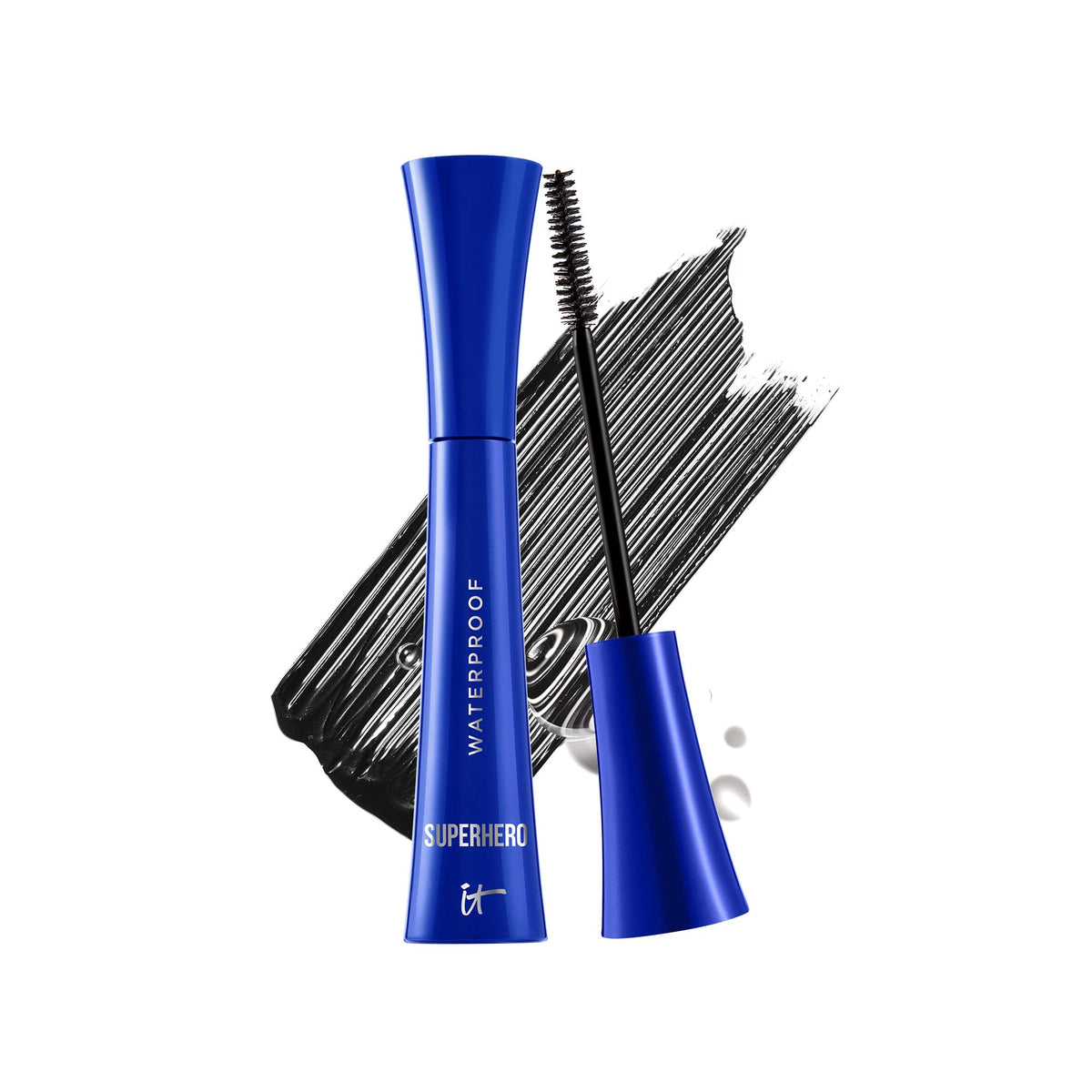 It Cosmetics Superhero Waterproof Mascara, 24Hr Wear, Biotin & Peptides, Super Black, 0.3 Oz