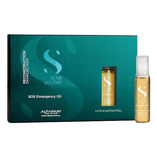 Alfaparf Milano Sos Emergency Oil - Hair Breakage Treatment, 6 Vials, Vegan, Hydrating