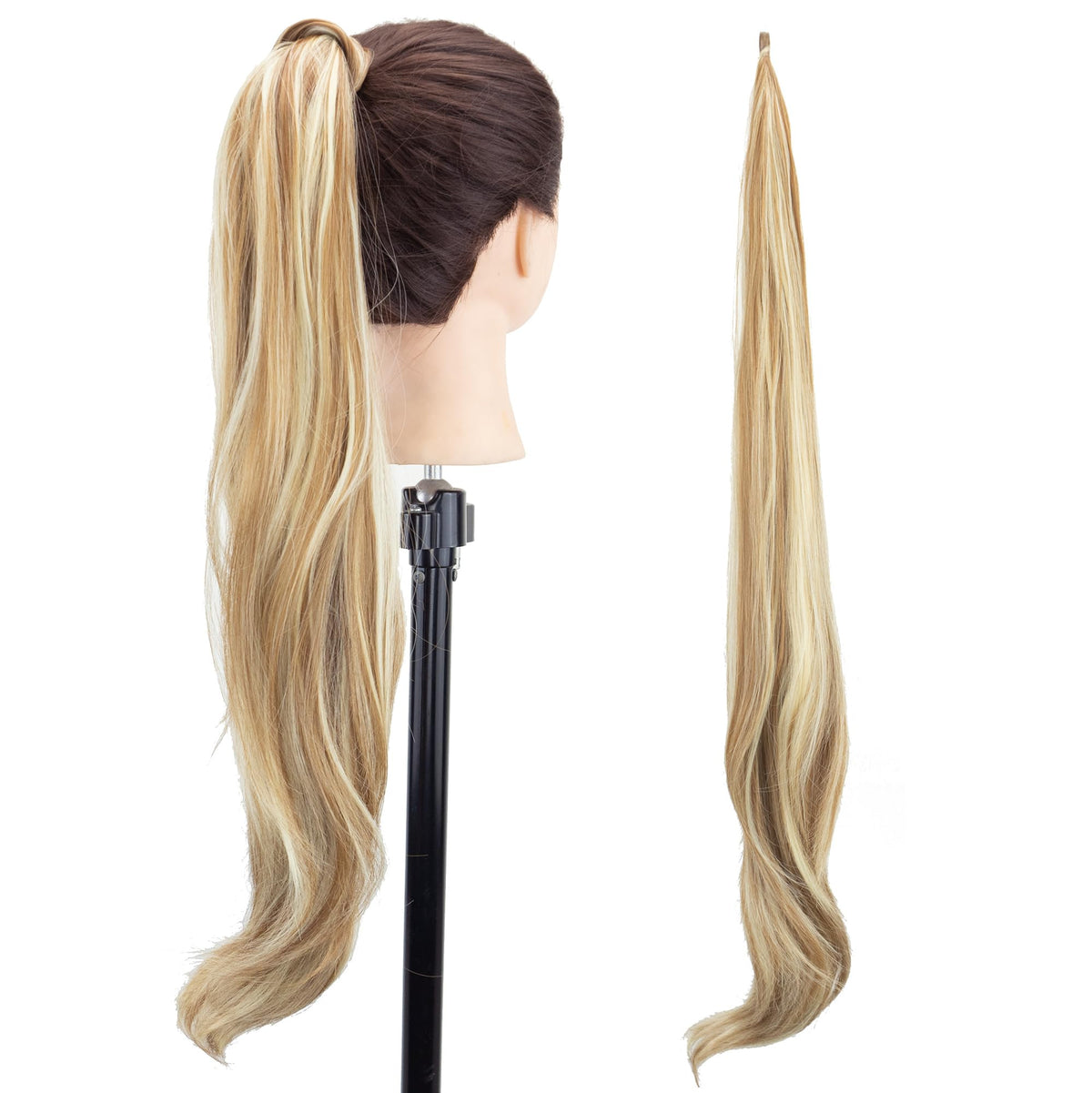 Imissu Ponytail Hair Extension - Flexible High Temperature Fiber In Piano Copper Mix Blonde