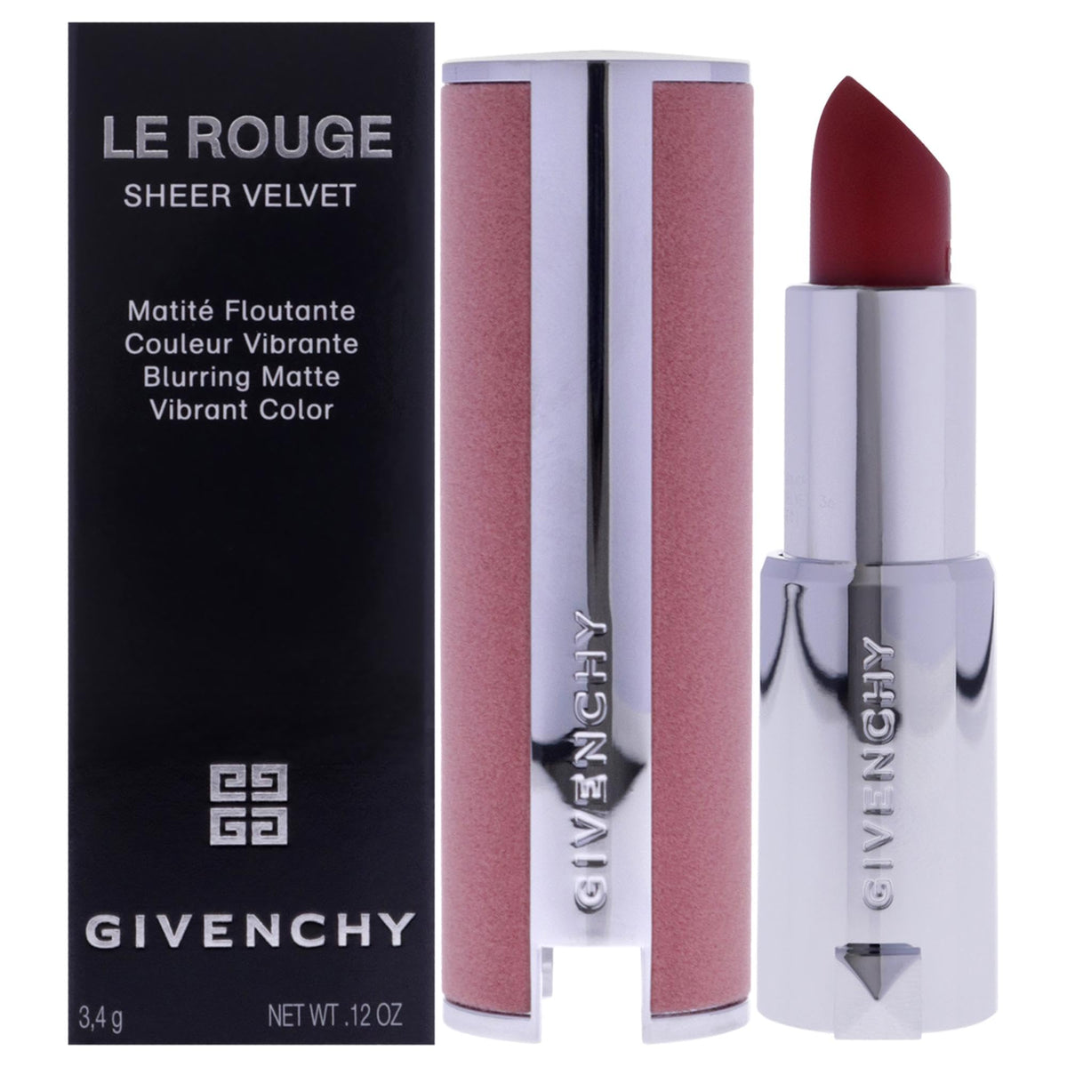 Givenchy Le Rouge Sheer Velvet Matte Lipstick N36 L Interdit, Cranberry, 0.11 Oz