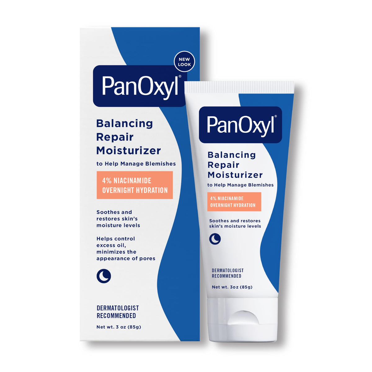 Panoxyl Pm Balancing Repair Moisturizer, Niacinamide & Ceramides, 3 Oz For Acne & Dry Skin