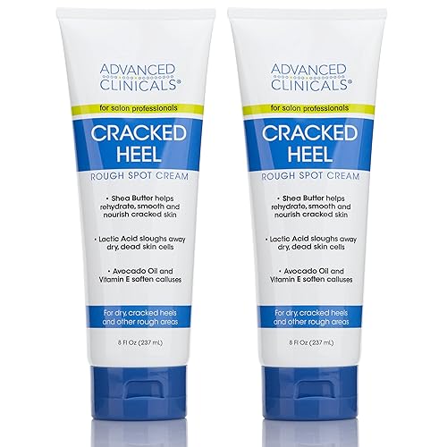 Advanced Clinicals Cracked Heel Foot Cream - Moisturizing Lotion For Dry Skin & Calluses, 2-Pack