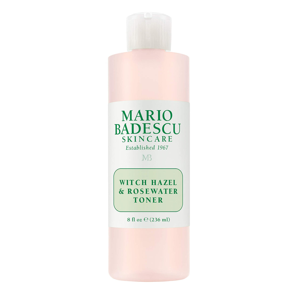 Mario Badescu Witch Hazel & Rosewater Toner, Alcohol-Free, 8 Fl Oz, Clarifies & Rejuvenates