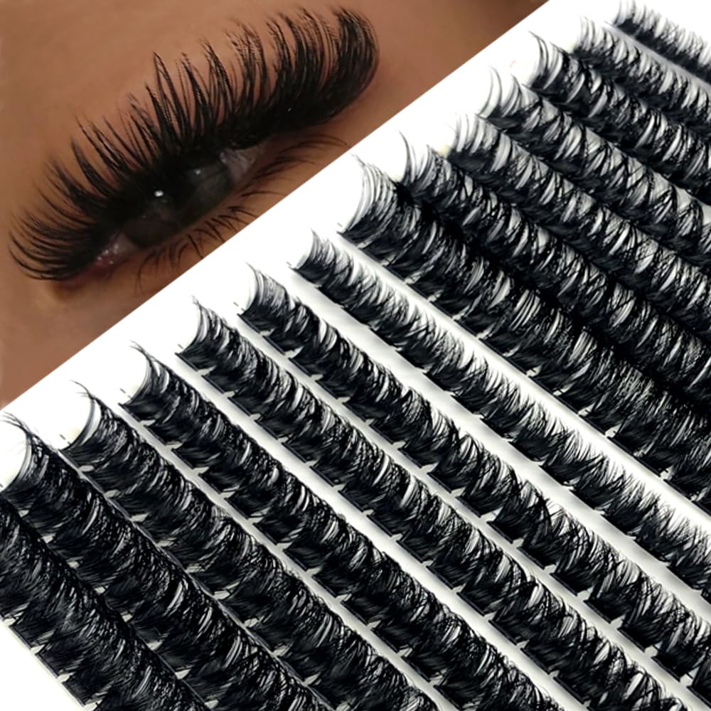 HBZGTLAD 80D Mink Eyelashes - Natural 3D Volume Individual Clusters for Makeup Tools