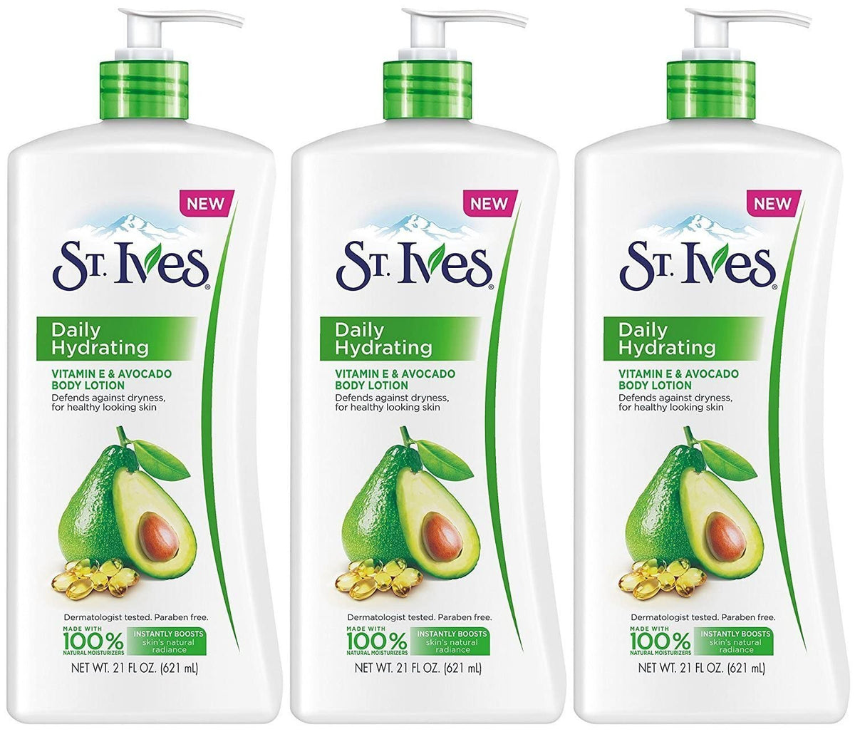 St. Ives Daily Hydrating Vitamin E & Avocado Body Lotion, 21 Oz, Pack Of 3 - Moisturizing Care