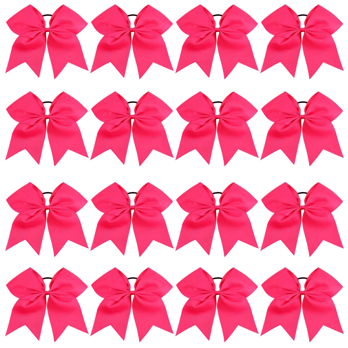 Oaoleer 16Pcs 8&quot; Dark Rose Cheer Hair Bows For Girls - Handmade Ponytail Holders