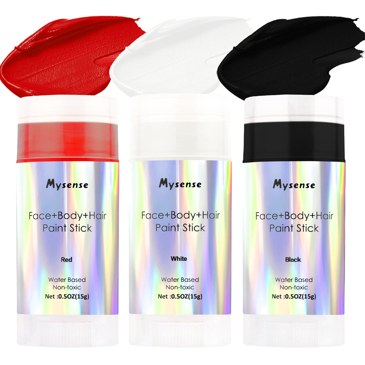 Mysense Clown Makeup Kit - Water-Based Face Paint Stick For Halloween Zombie Vampire Cosplay