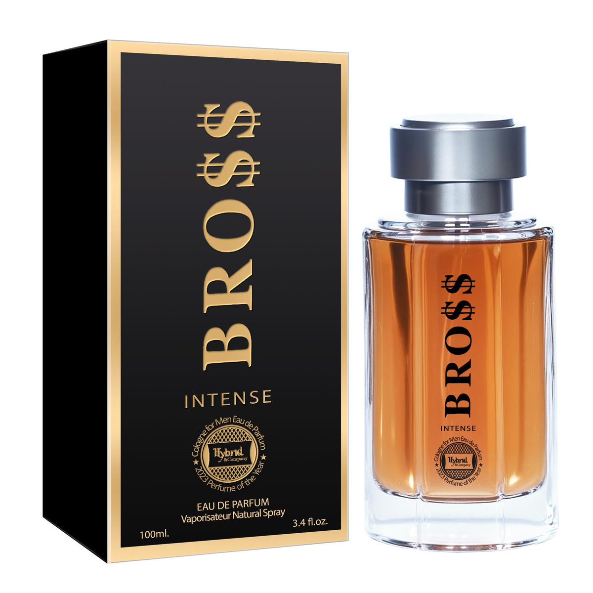 Hybrid & Company Bro$$ Intense Eau De Toilette For Men, 3.4 Fl Oz Natural Spray