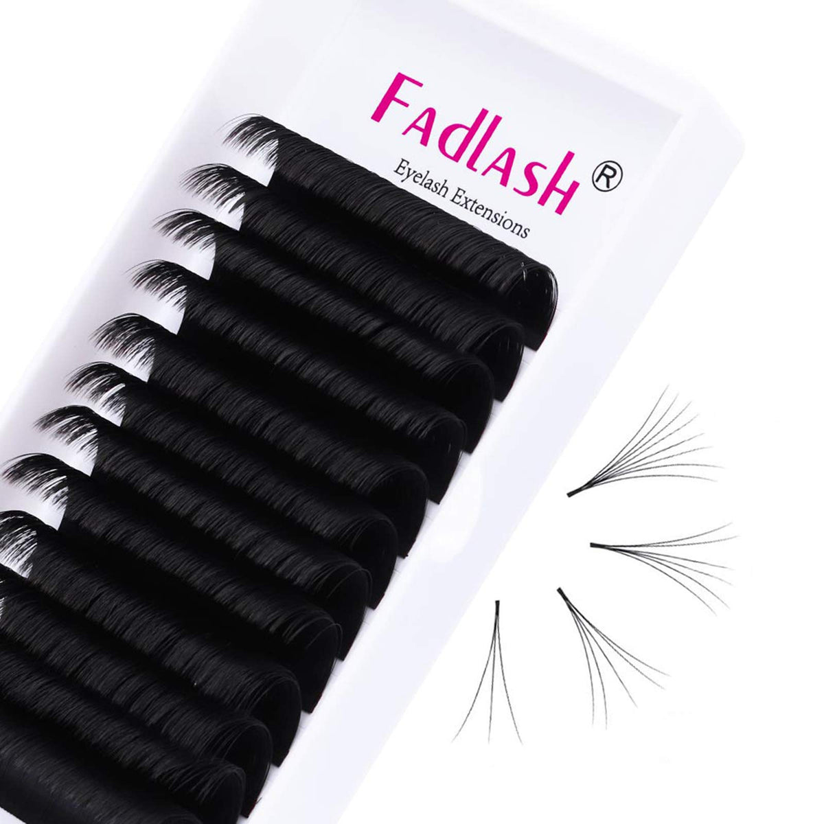 FADLASH Volume Eyelash Extensions 0.03-C, Mixed Tray 15-20mm, Easy Fan Self Fanning