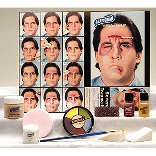 Graftobian Severe Trauma Makeup Kit - 9 Piece Set For Special Effects And Theatrical Use