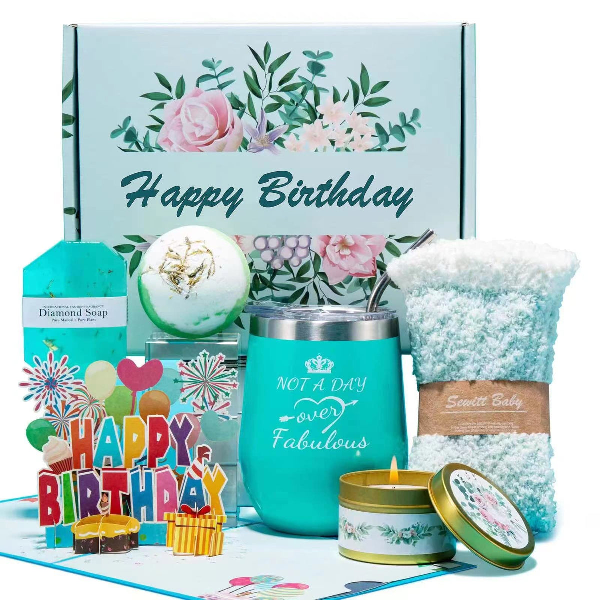 Kalokey Spa Gift Basket For Women - Relaxing Birthday Gifts & Unique Wine Set For Her