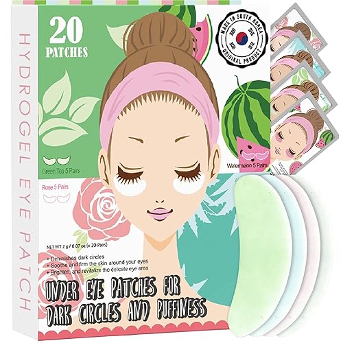 Lookatme Eye Mask For Puffiness - Hydrogel Under Eye Patches With Caffeine & Collagen (20 Pairs)