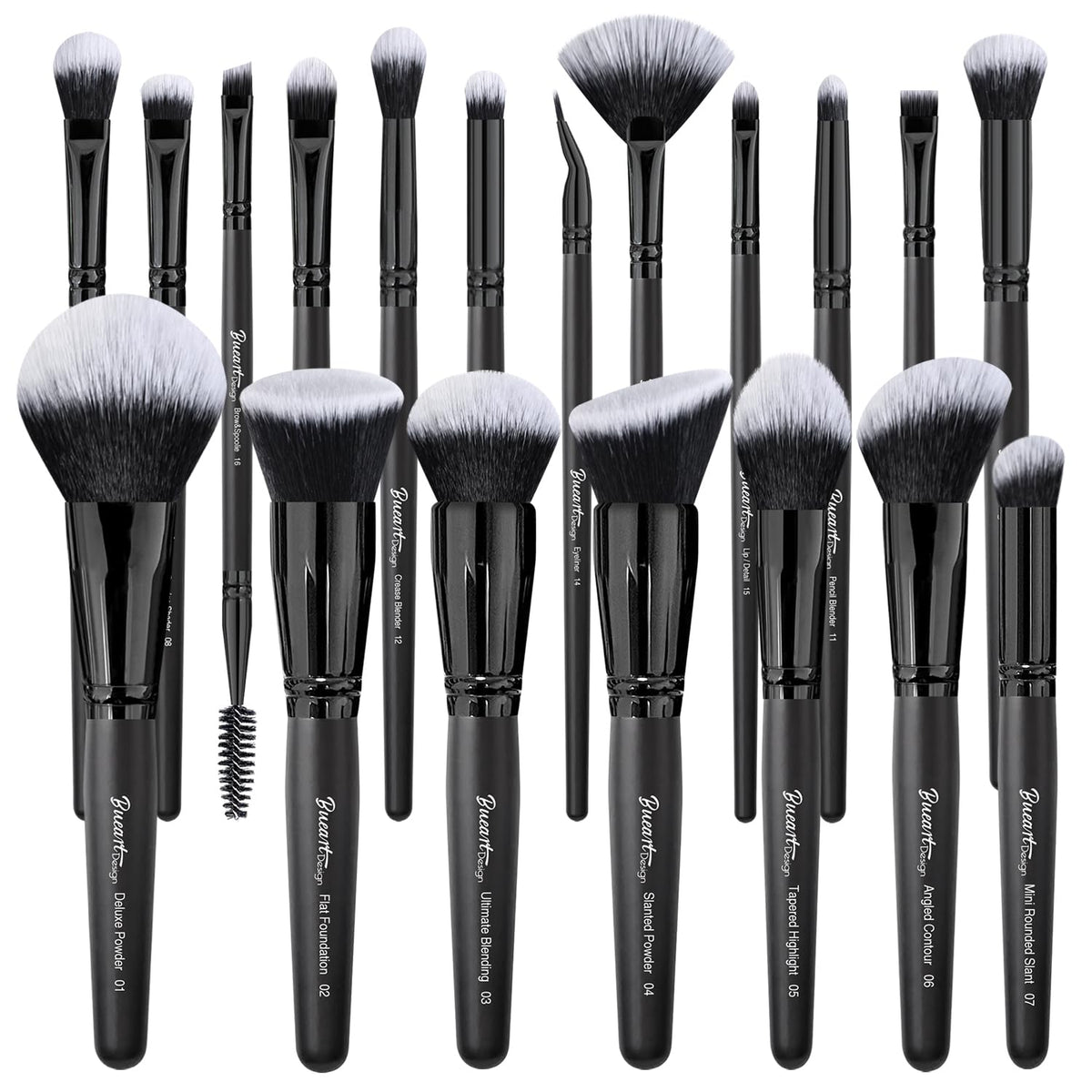 Bueart Design 19Pcs Ultra Soft Makeup Brush Set For Foundation, Blush, Eyeshadow & Contouring