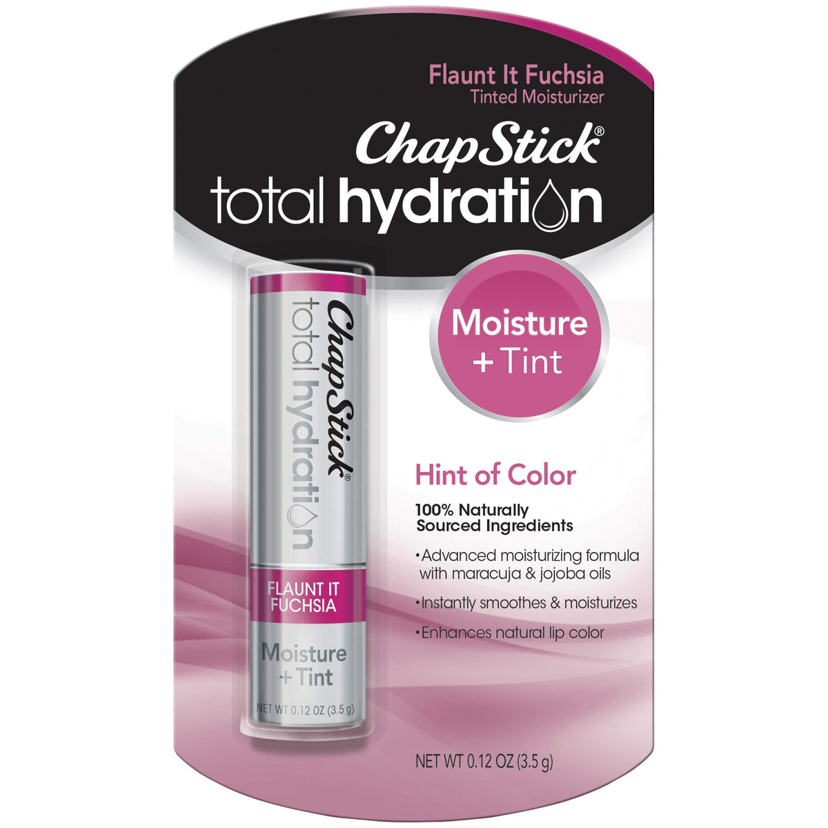 Chapstick Total Hydration Tinted Lip Balm In Fuchsia - 0.12 Oz Moisturizer Tube