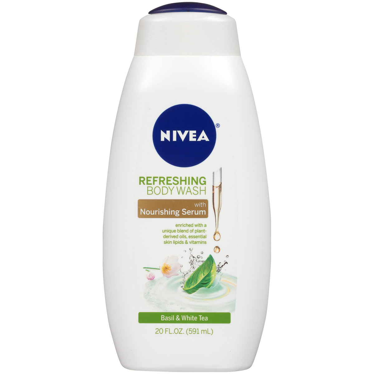 Nivea Basil And White Tea Body Wash With Nourishing Serum, 20 Fl Oz - Hydrating Cleanser