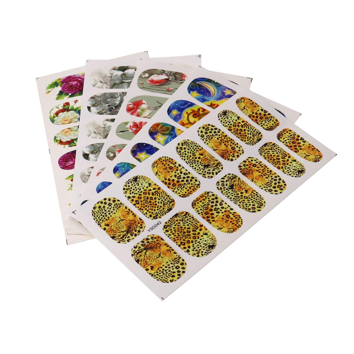 Mongtaydep 5 Sheets Leopard Flower Water Transfer Nail Stickers For Short Nails Diy Art