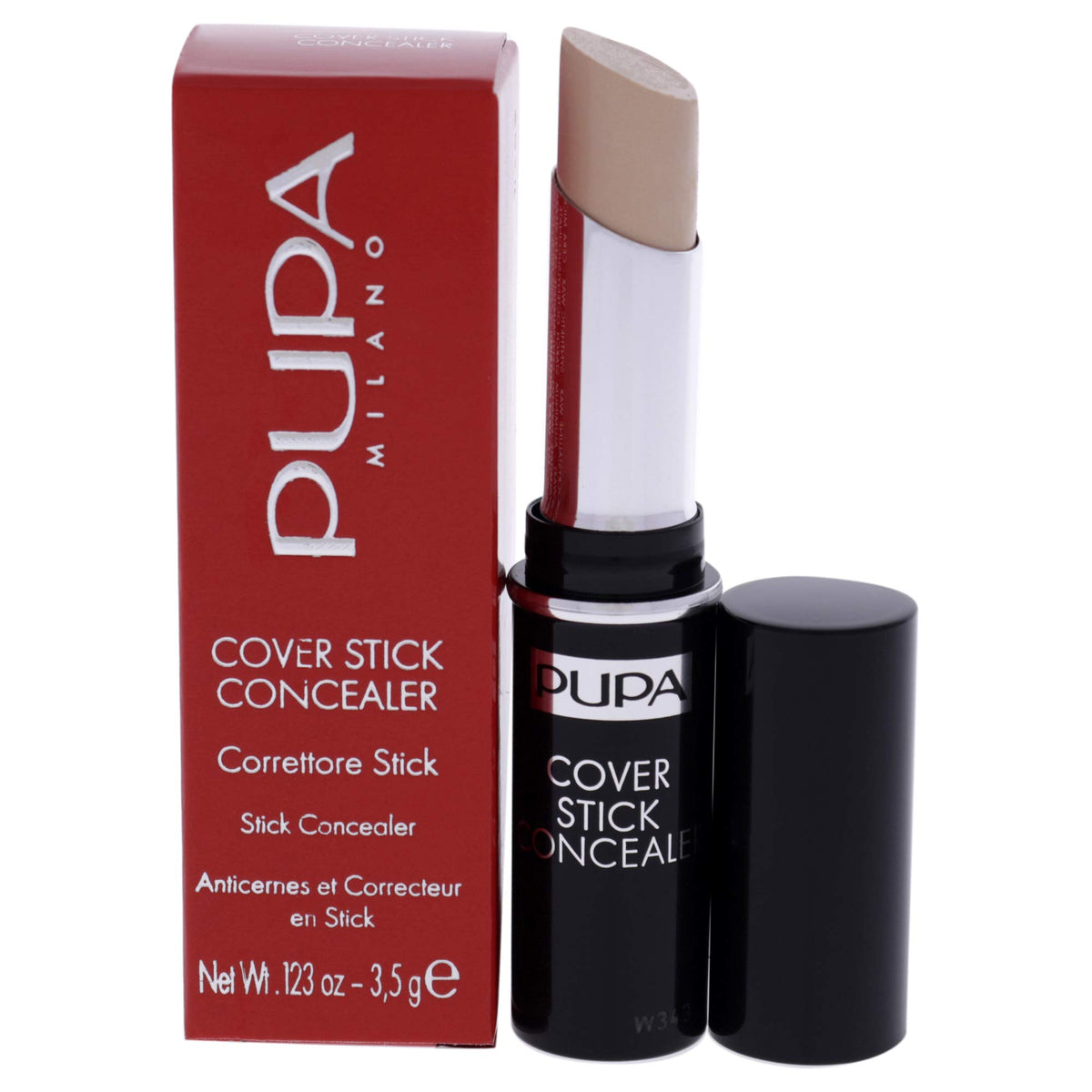 Pupa Milano Cover Stick Concealer - Medium To High Coverage, Light Beige, 0.123 Oz