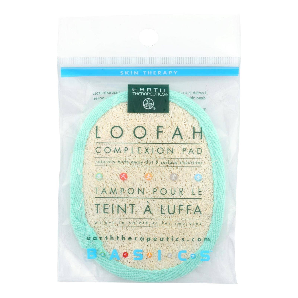 Earth Therapeutics Loofah Face Therapy Pad, Aqua Green & Cream White, Pack Of 12