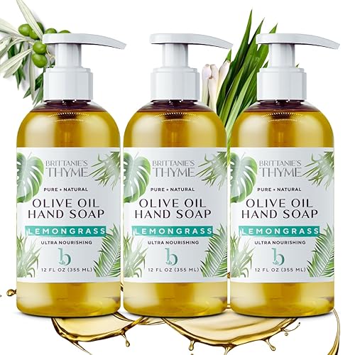 Brittanie'S Thyme Organic Hand Soap - 12 Oz, Pack Of 3, Lemongrass, Vegan, Gluten Free