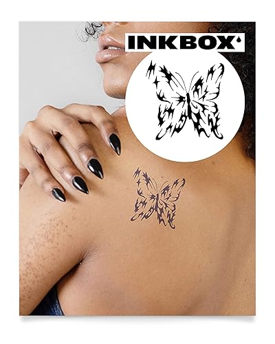 Inkbox Butterfly Tribe Temporary Tattoo - Semi-Permanent, Water-Resistant, Lasts 1-2 Weeks, 3X3