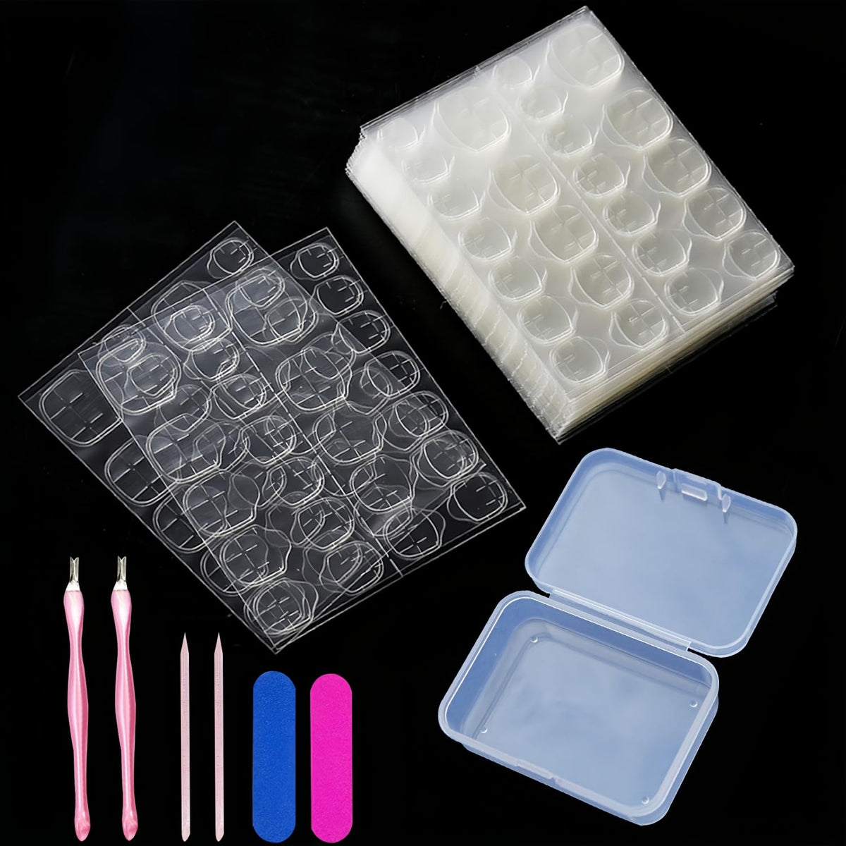 Maimango 1200 Pcs Double Sided Glue Nail Stickers, Waterproof Adhesive Tabs For Press On Nails