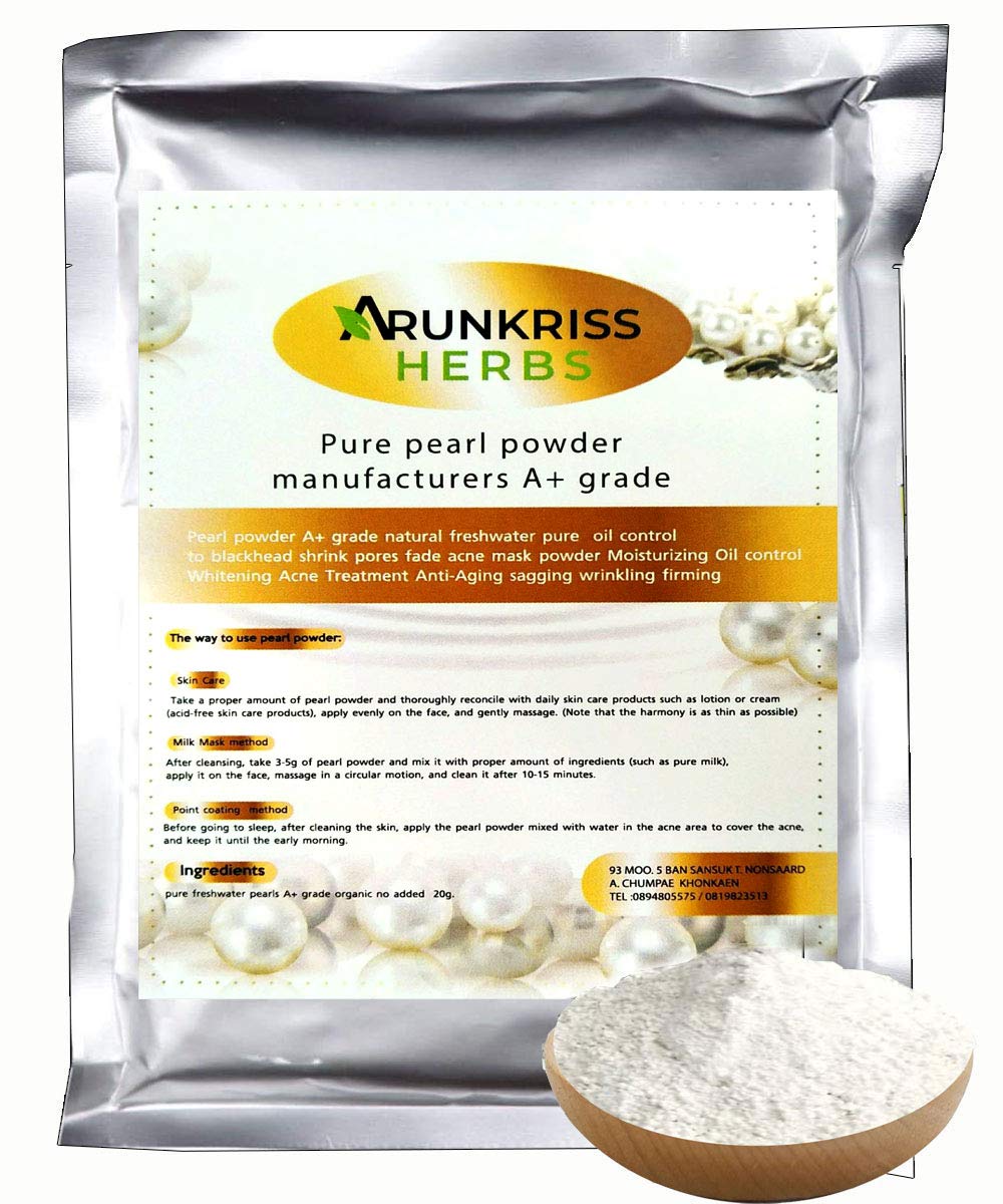 Arunkriss Herbs Pearl Powder 20G - Natural Oil Control, Shrink Pores, Moisturizing