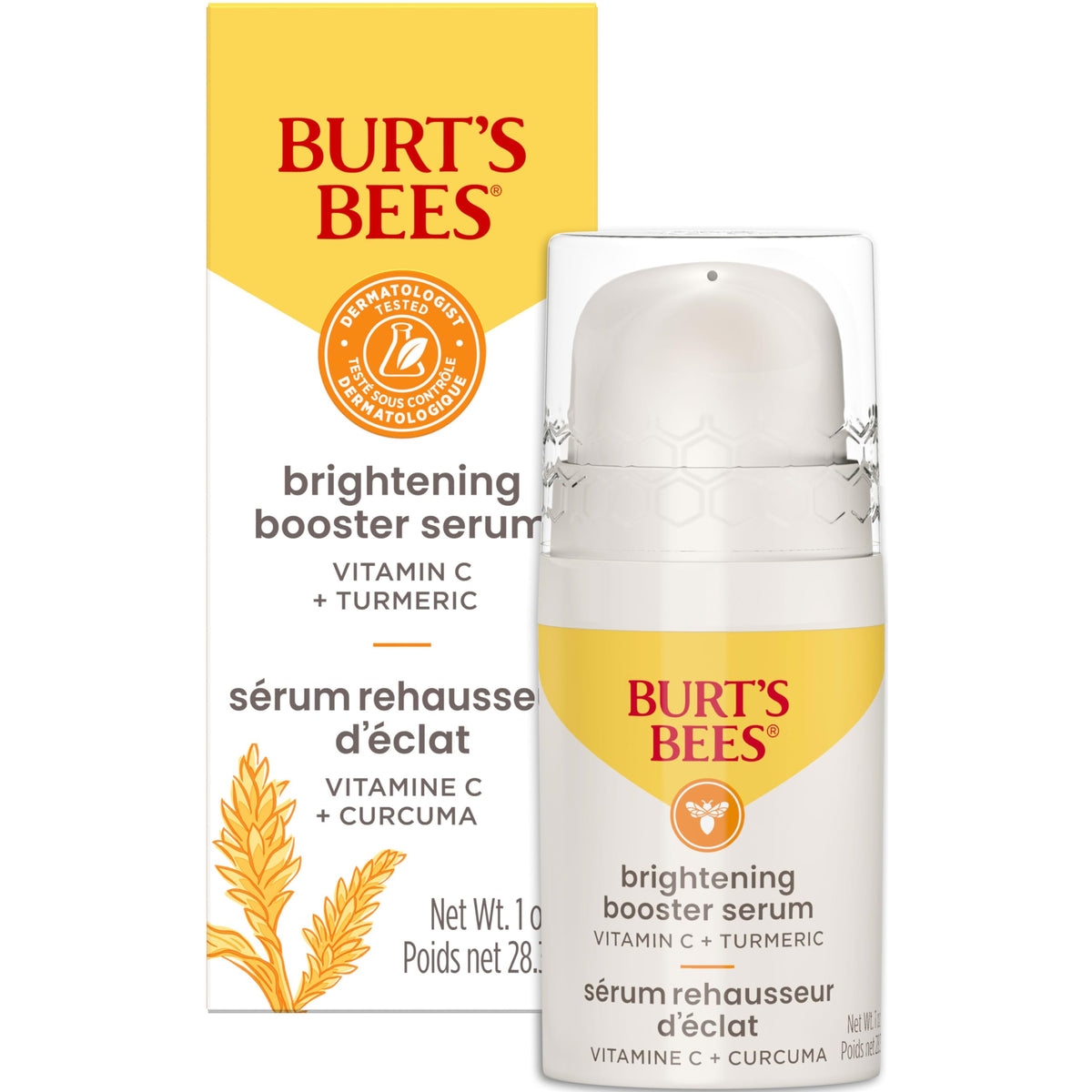 Burt'S Bees Vitamin C Turmeric Face Serum - Brightens Skin, Reduces Dark Spots & Fine Lines, 1 Oz