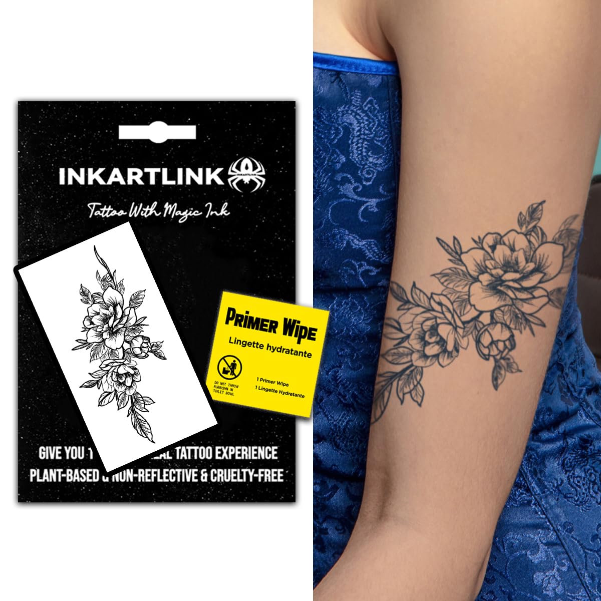 Inkartlink Waterproof Semi Permanent Flower Tattoo For Women - 15-Day Unique Design