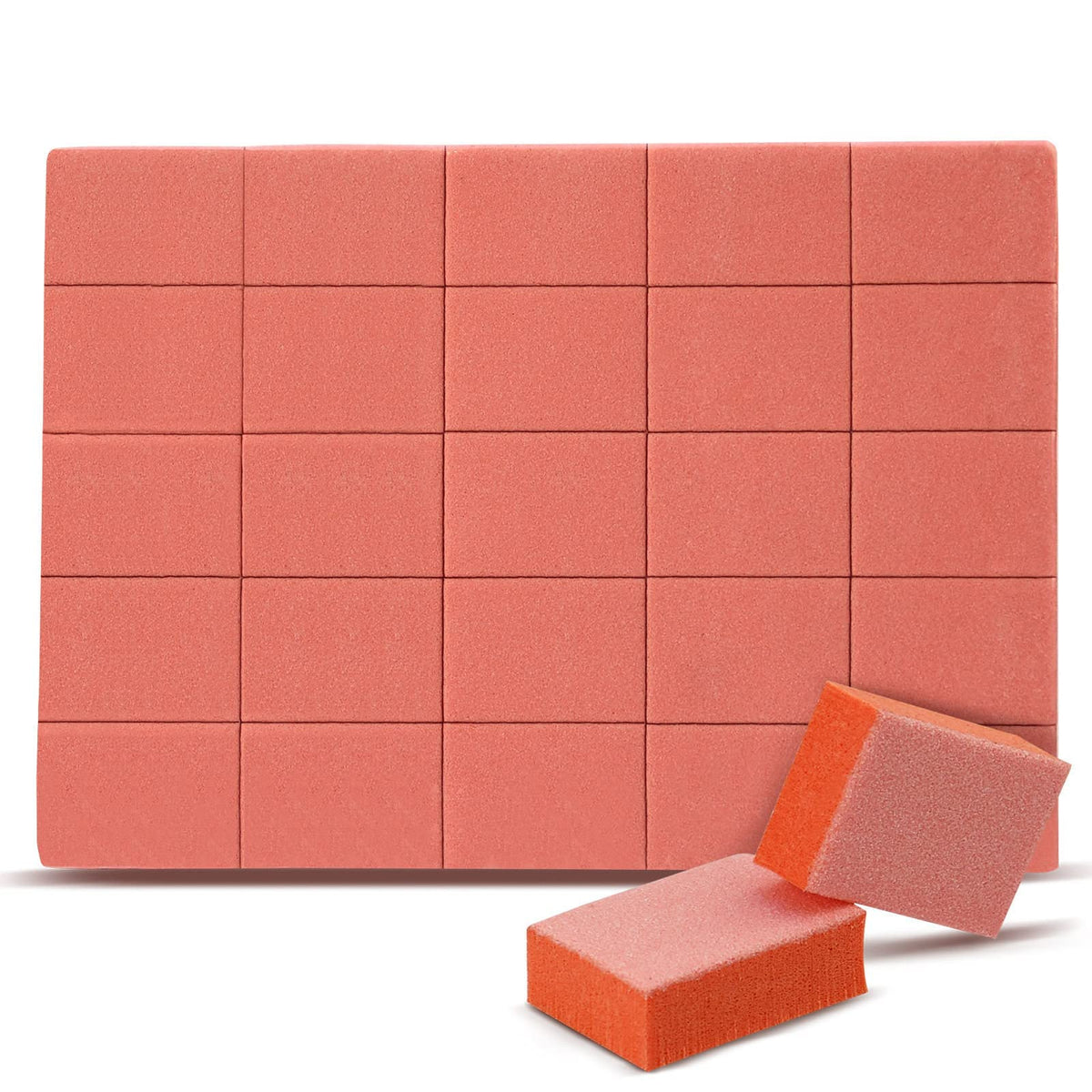 MARYTON Mini Nail Buffer Blocks 180/240 Grit - Professional Orange Buffers for Gel Polish, 50 Count