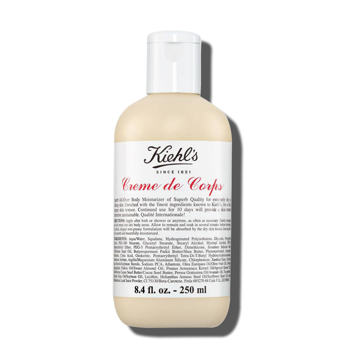 Kiehls Creme de Corps  Rich  Luscious Body Lotion  with Cocoa Butter and Shea Butter for Fast Absorbing Hydration  Skin Feels S