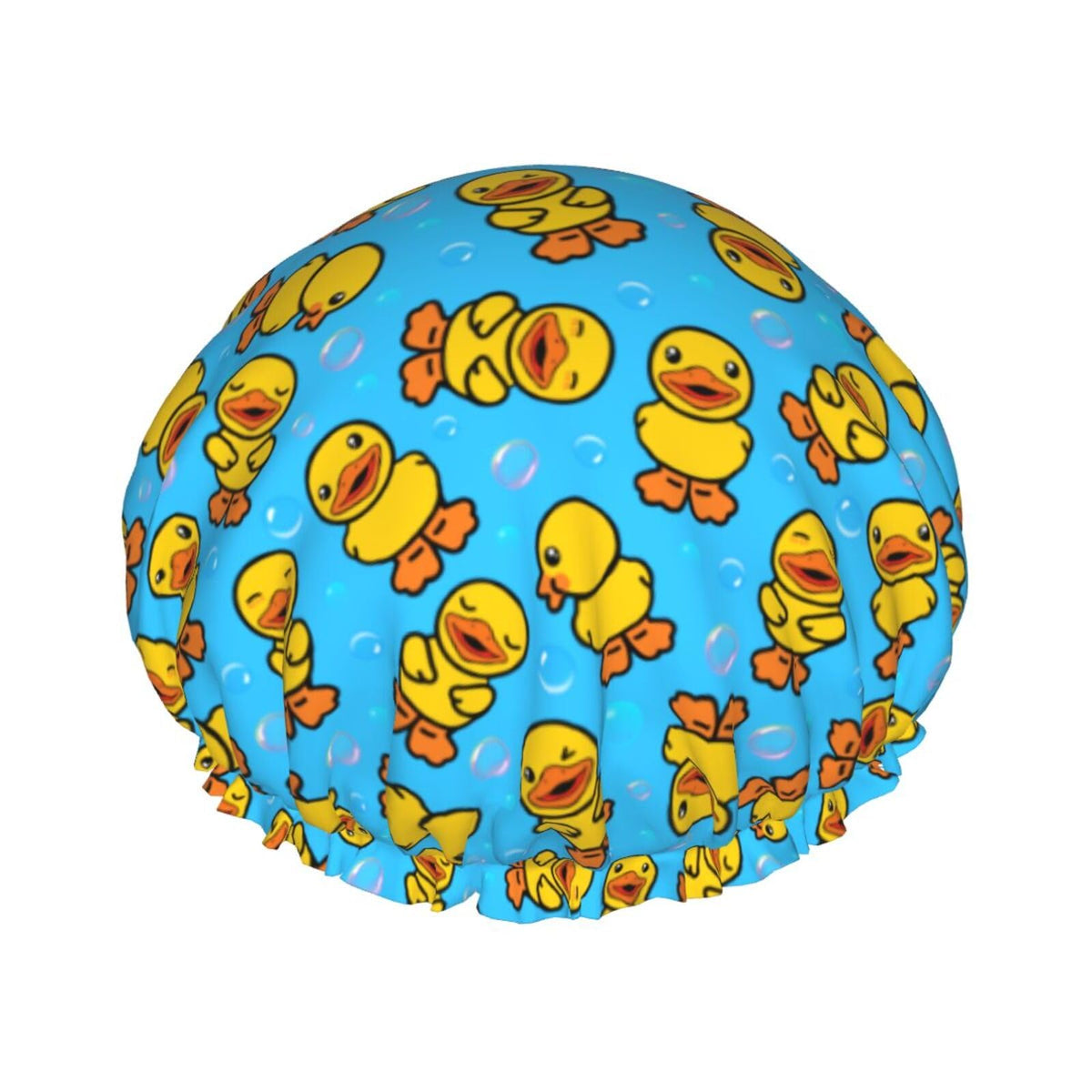 Wizfuyq Yellow Rubber Duck Shower Cap - Adjustable, Waterproof, Reusable Spa Hat For Women