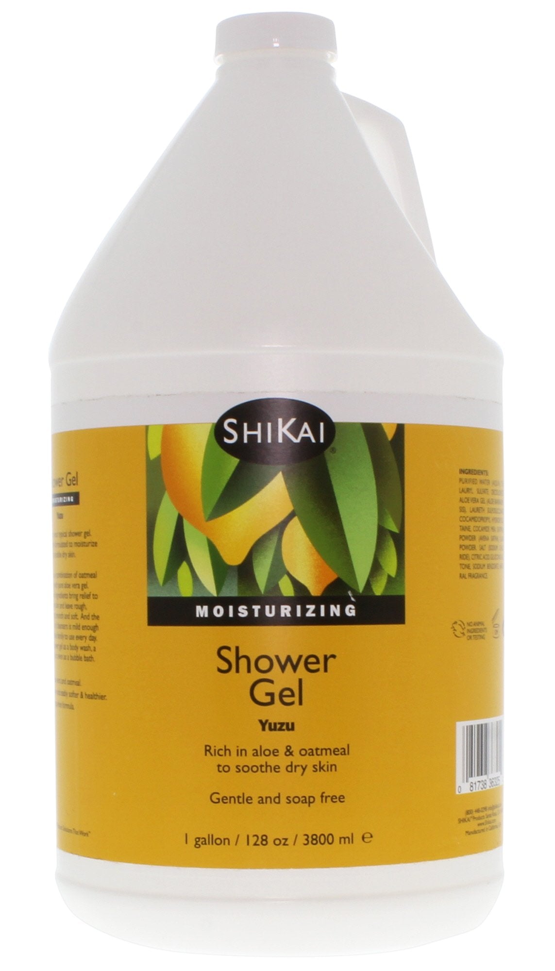 Shikai Yuzu Daily Moisturizing Shower Gel, 1 Gallon - Gentle Soap-Free, Aloe Vera, Oatmeal