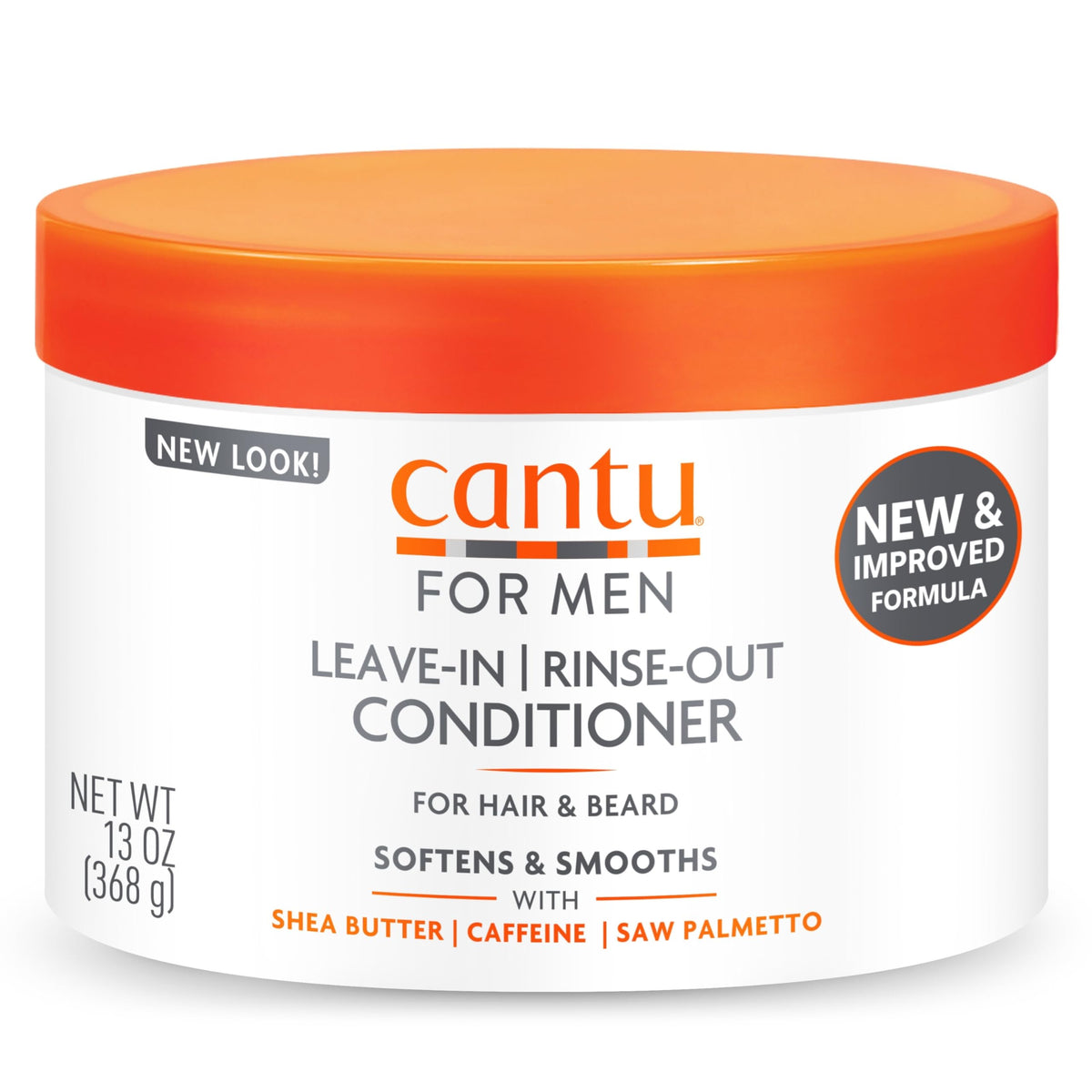 Cantu For Men Leave-In Rinse-Out Conditioner For Hair & Beard, 13 Oz - Blue Packaging