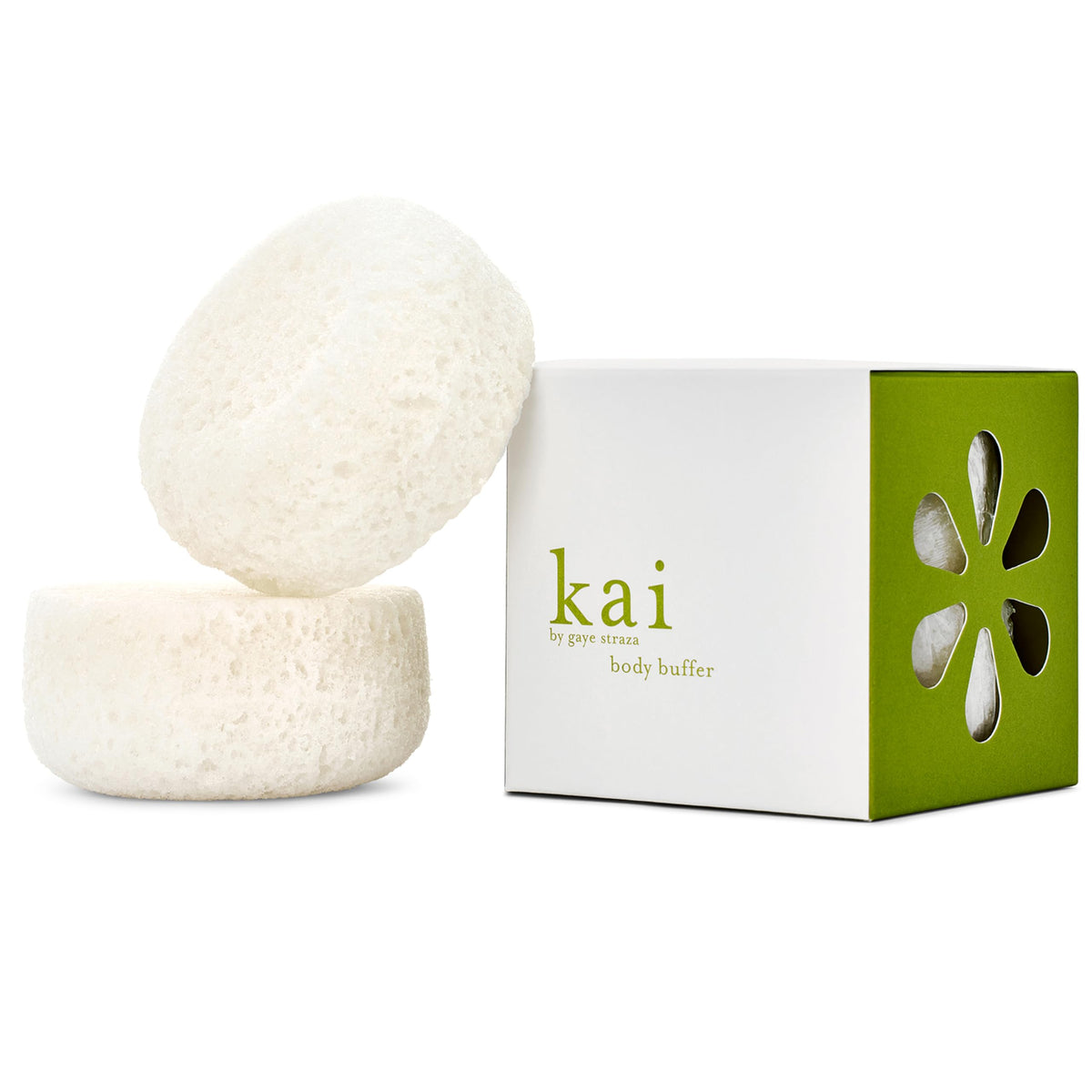 Kai Body Buffer Sponges - 2 Count Exfoliating Bath Sponges, Vegan & Cruelty-Free, Gardenia Scent