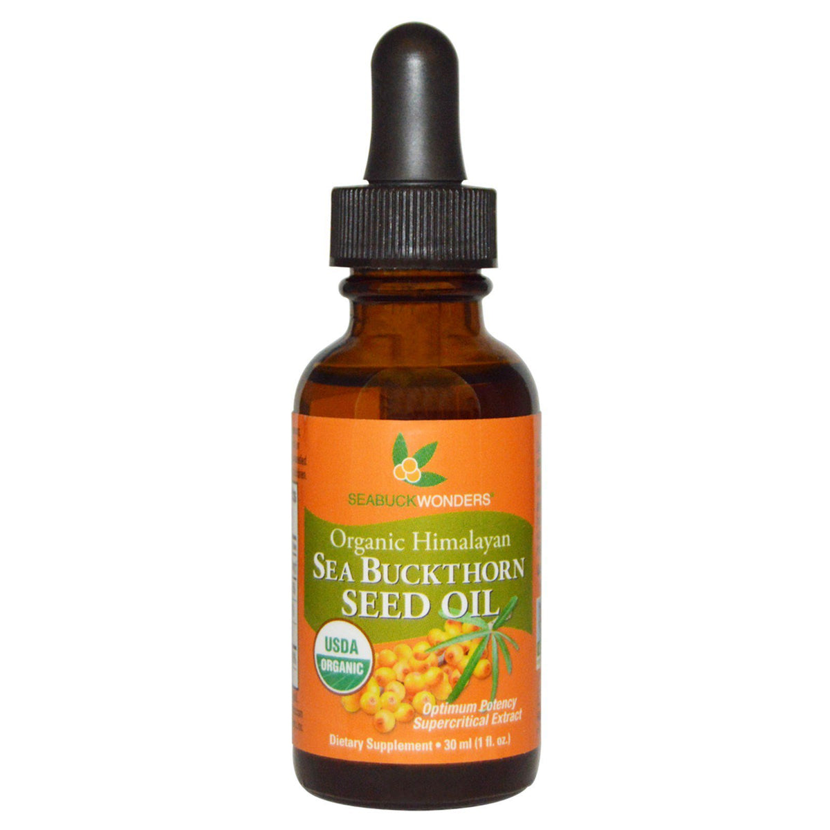 Seabuckwonders Sea Buckthorn Seed Oil, 1 Fl Oz - Organic Skin & Hair Nourishment