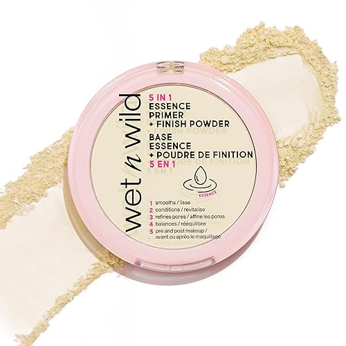 Wet N Wild 5 In 1 Essence Primer + Finish Powder, Clear, 0.26 Oz – Lightweight Makeup Essential